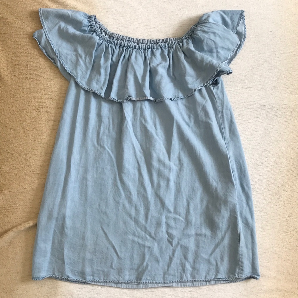Zara Off the Shoulder Denim Dress
